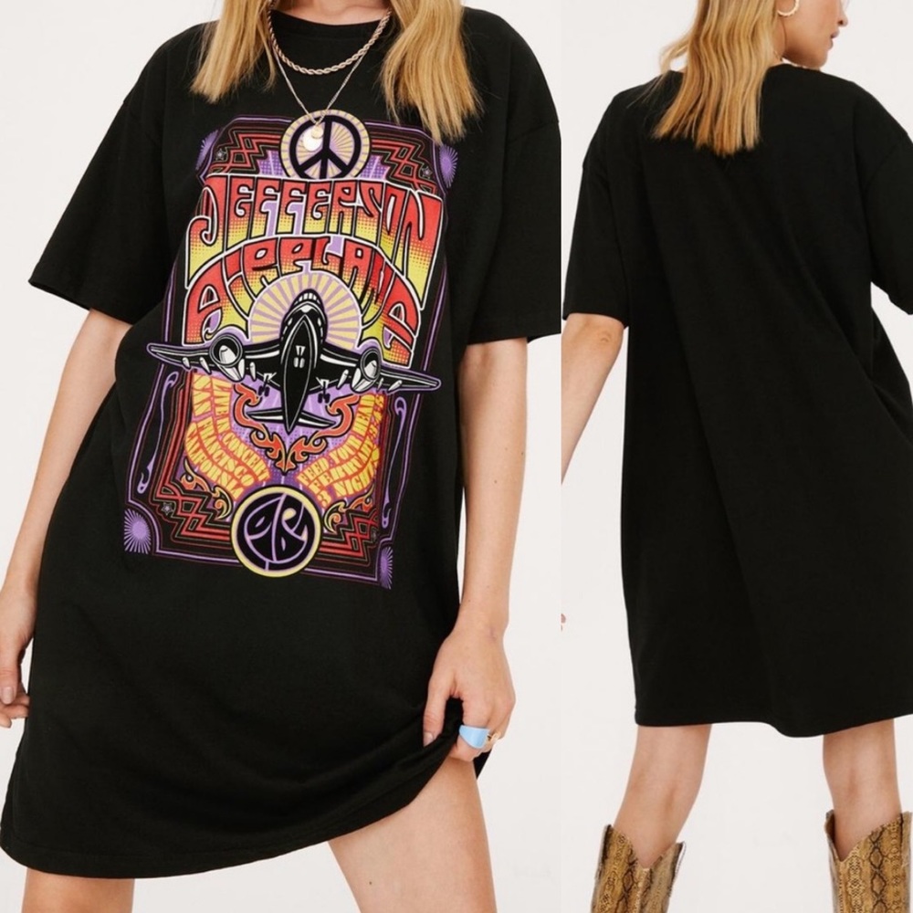 Jefferson Airplane Mini Tee Shirt Dress